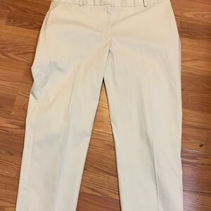 Talbots Cream Ankle Cropped Pants Tailored Fit